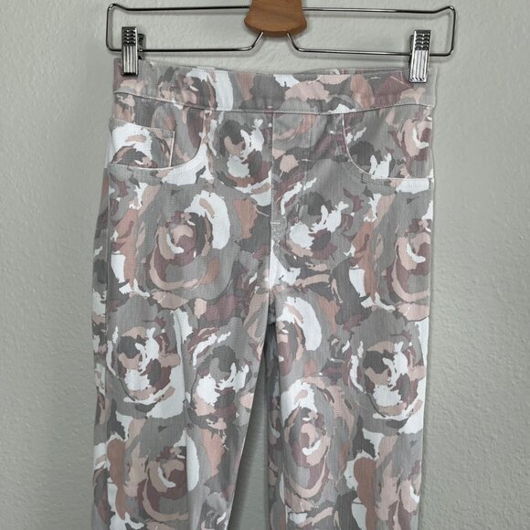 Spanx Womens Jean-ish Ankle Leggings Gray Floral Print Size S - Picture 3 of 14